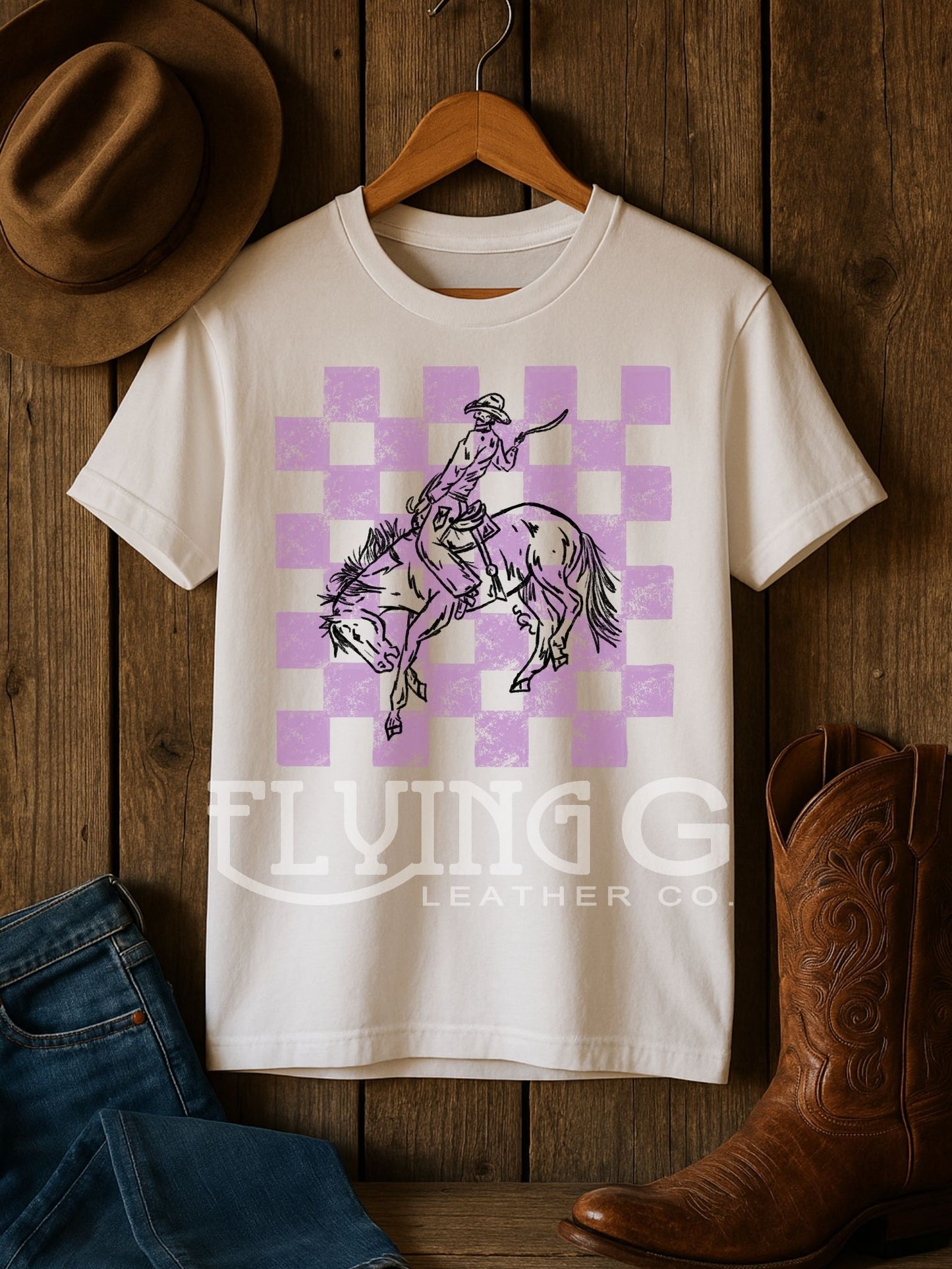 Checkered Bronc Tee