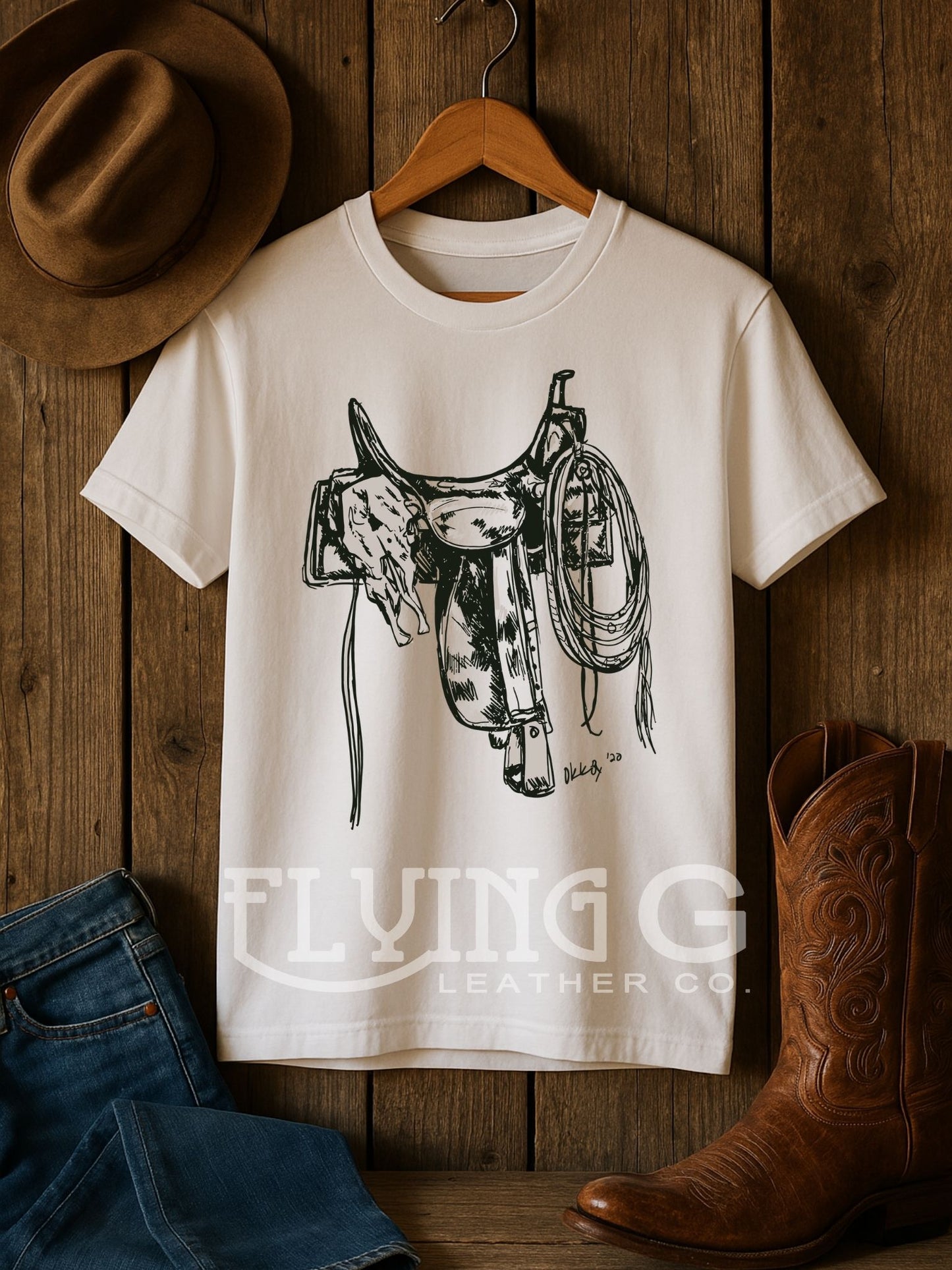 Ranch Rig Tee or Crewneck (White)