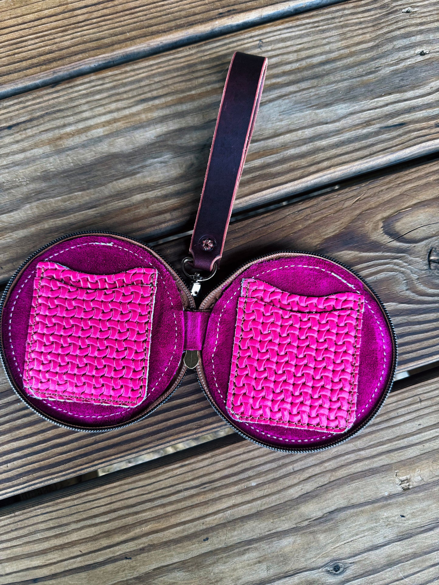 Mini Round Wallet w/ Strap