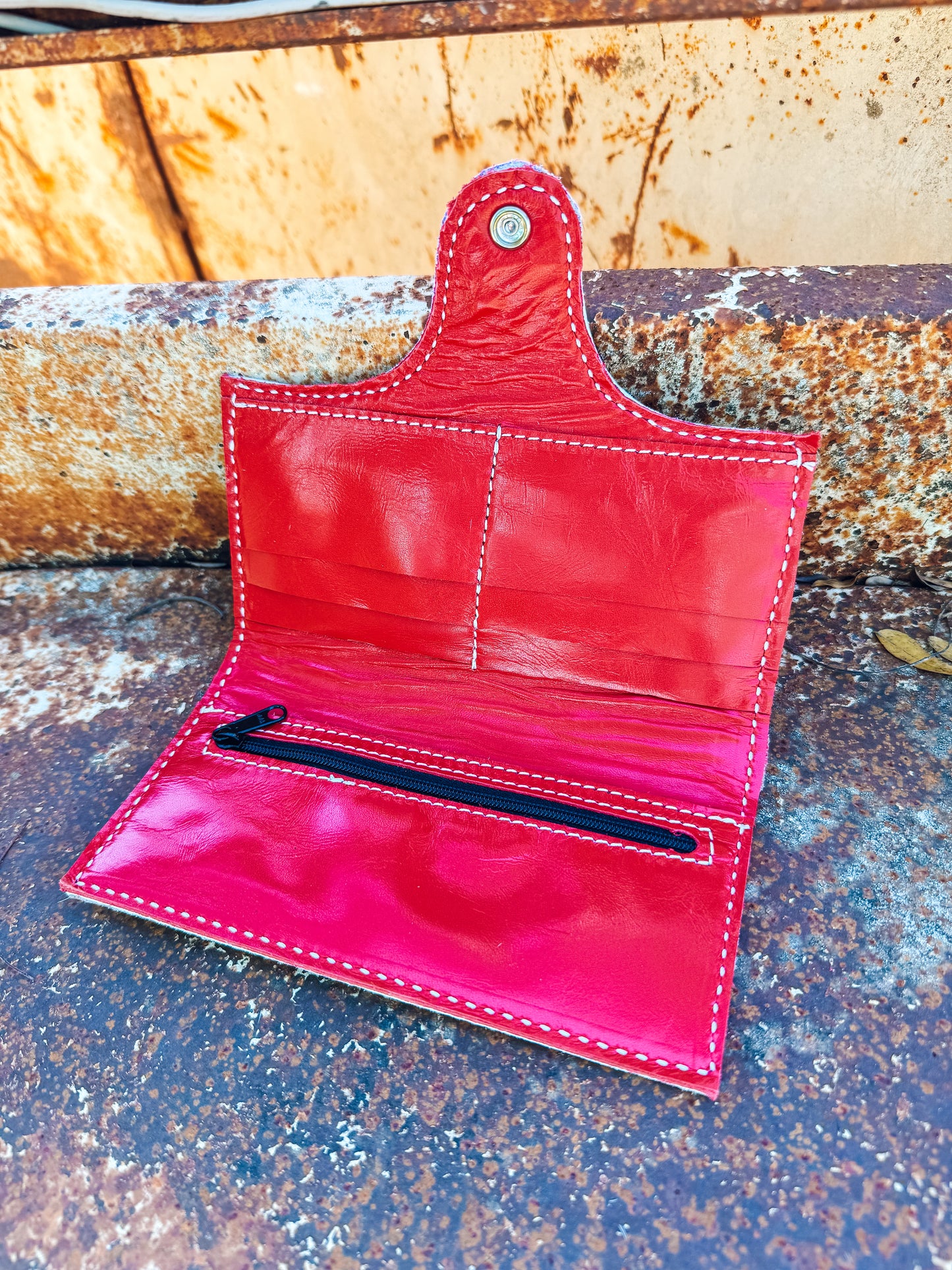 Cowhide Wallet - Stripes