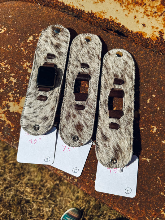 Cowhide Watch Cuffs - MEDIUM - 7.5" (connectors not included)