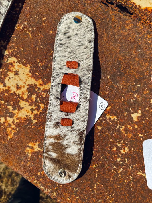 Cowhide Watch Cuffs - X-LARGE - 8.5" (connectors not included)