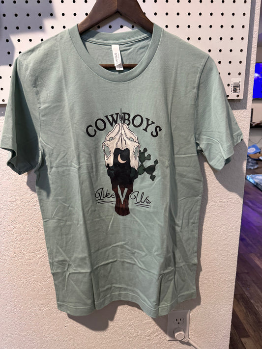 Sage Cowboy Skull Tee (FINAL SALE)