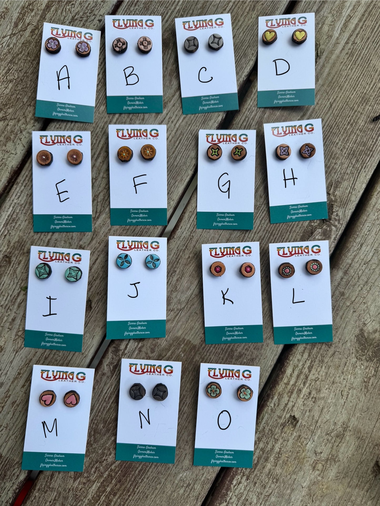 Stamped Stud Earrings