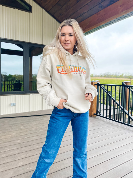 Tan Retro Logo Hoodie (MADE TO ORDER)