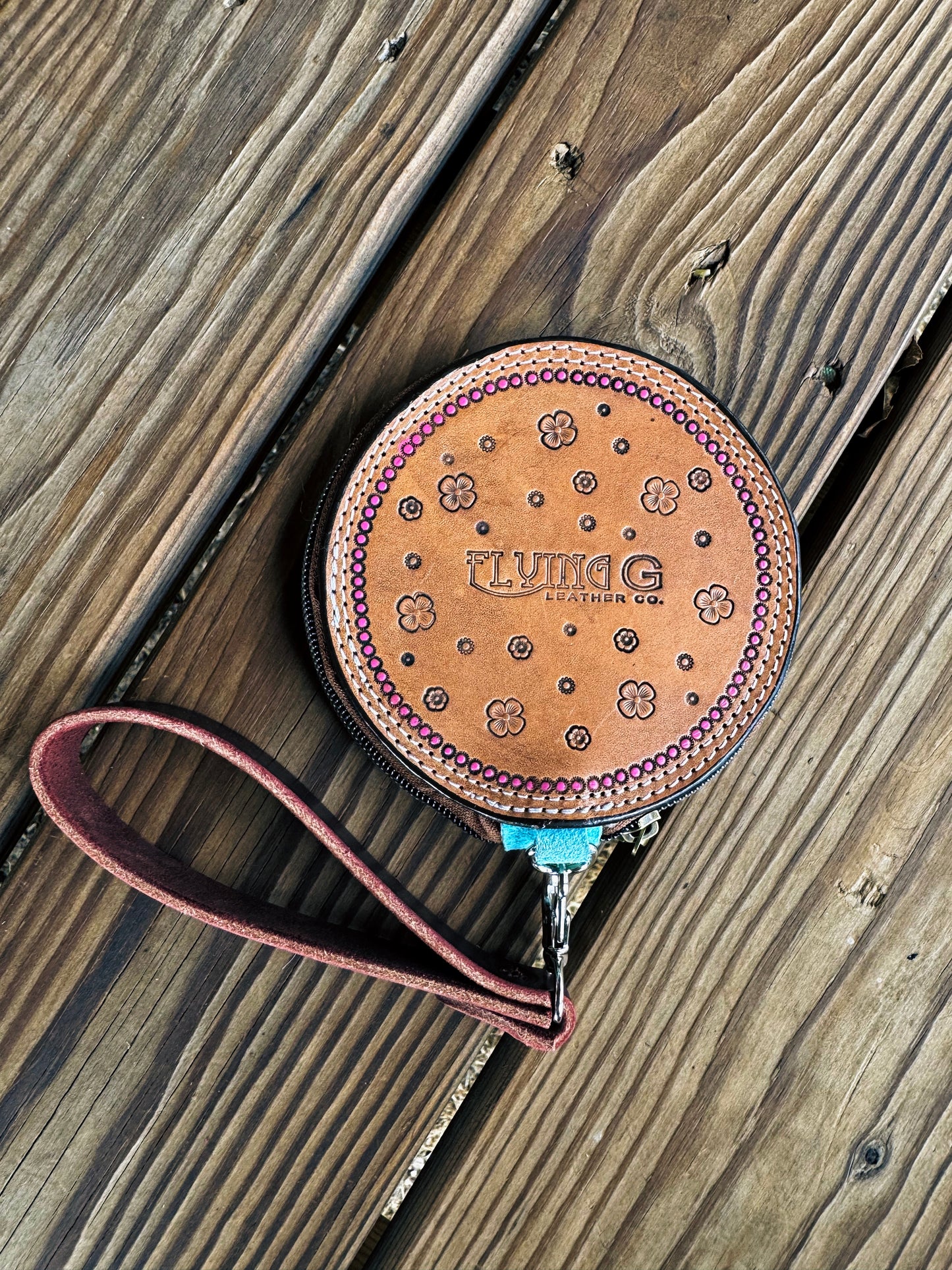 Mini Round Wallet w/ Strap