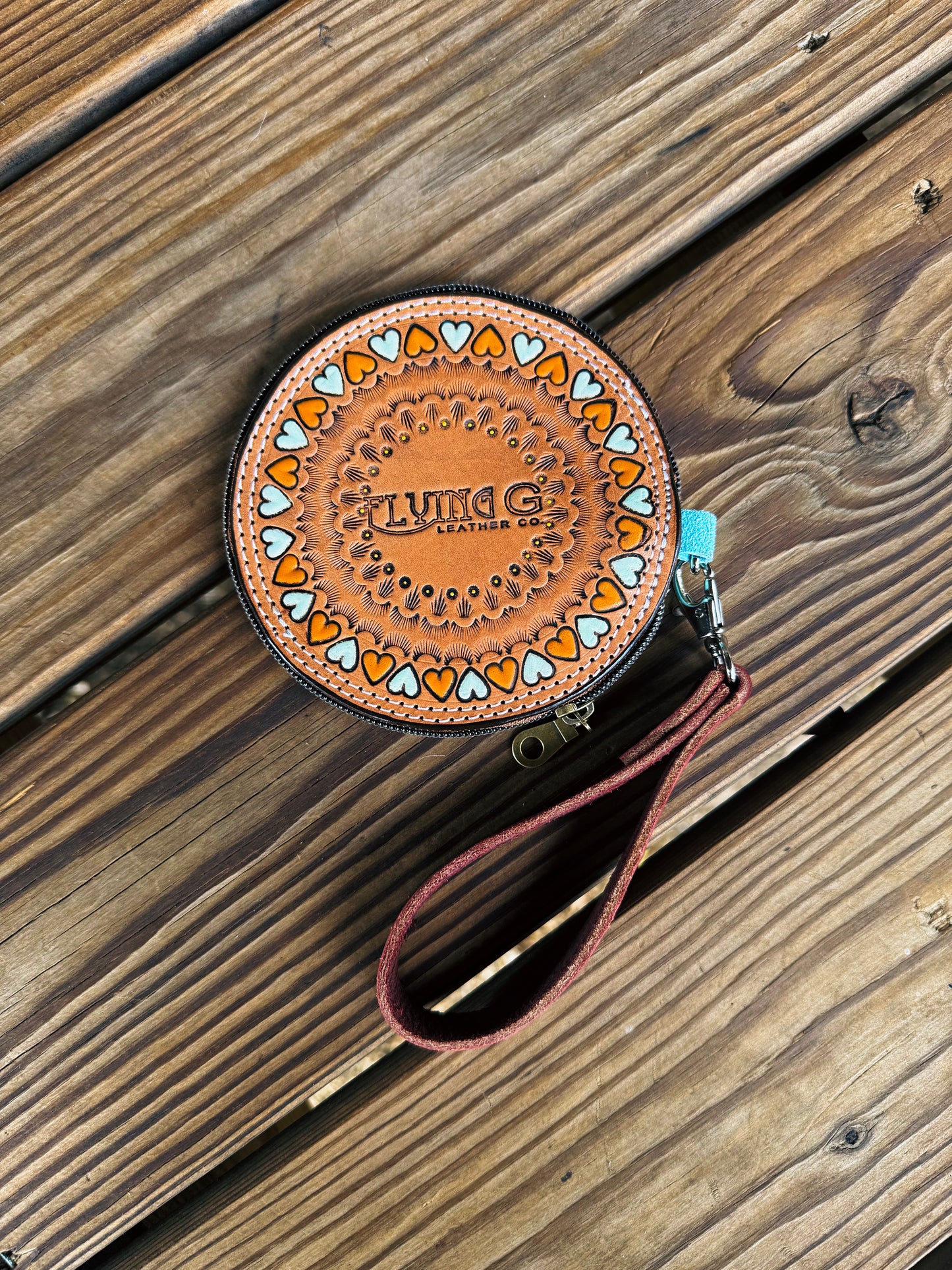 Mini Round Wallet w/ Strap