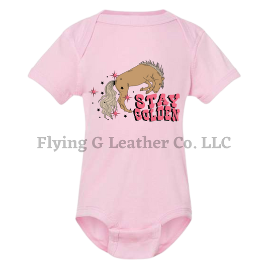 Stay Golden Onesie/Tee - Pink