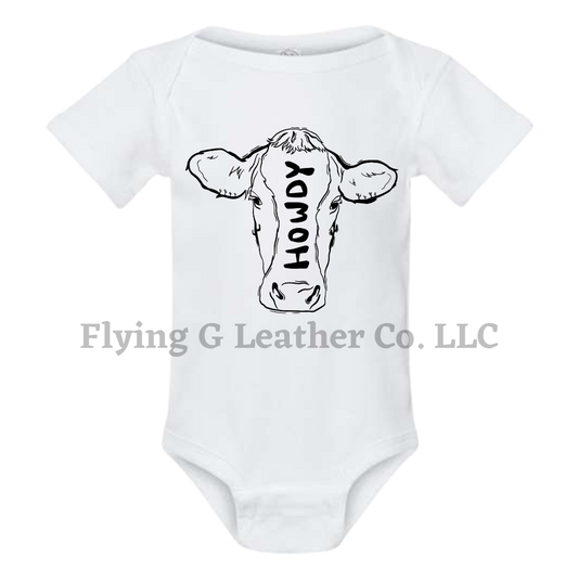 Howdy Cow Onesie/Tee - White