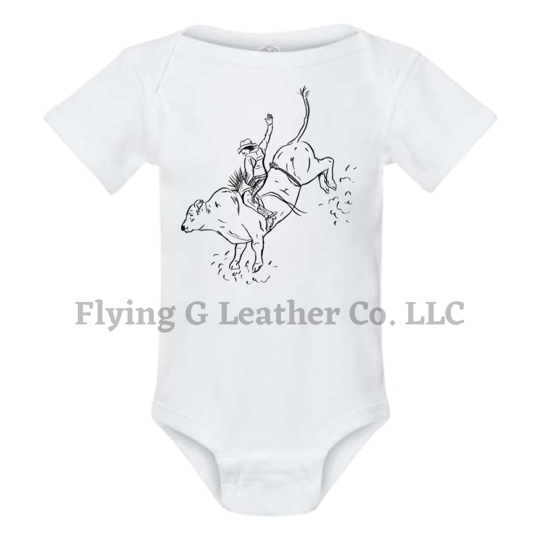 Bullrider Onesie/Tee - White