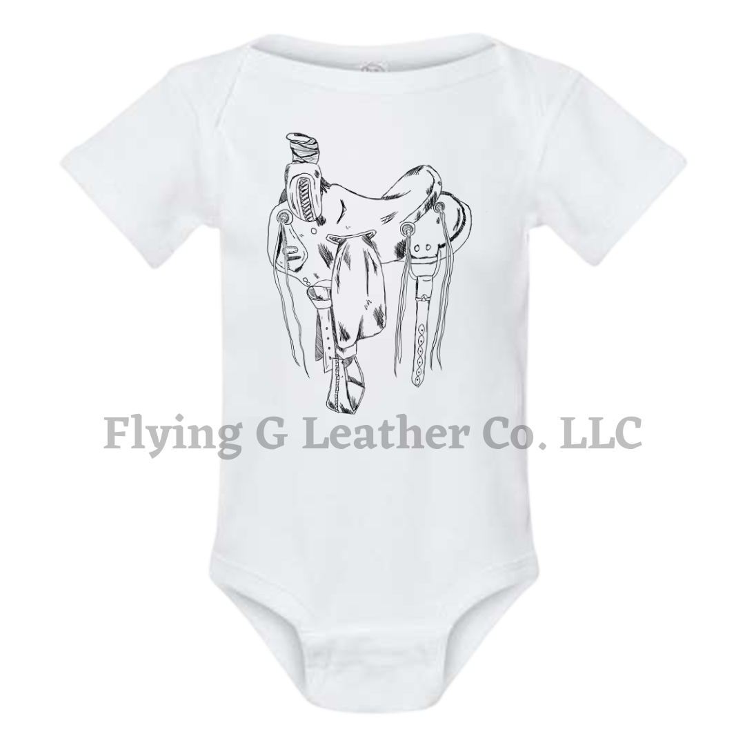 Ranch Saddle Onesie/Tee - White