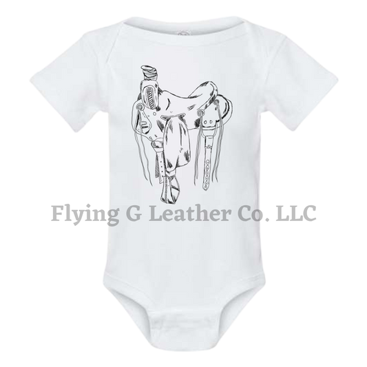 Ranch Saddle Onesie/Tee - White