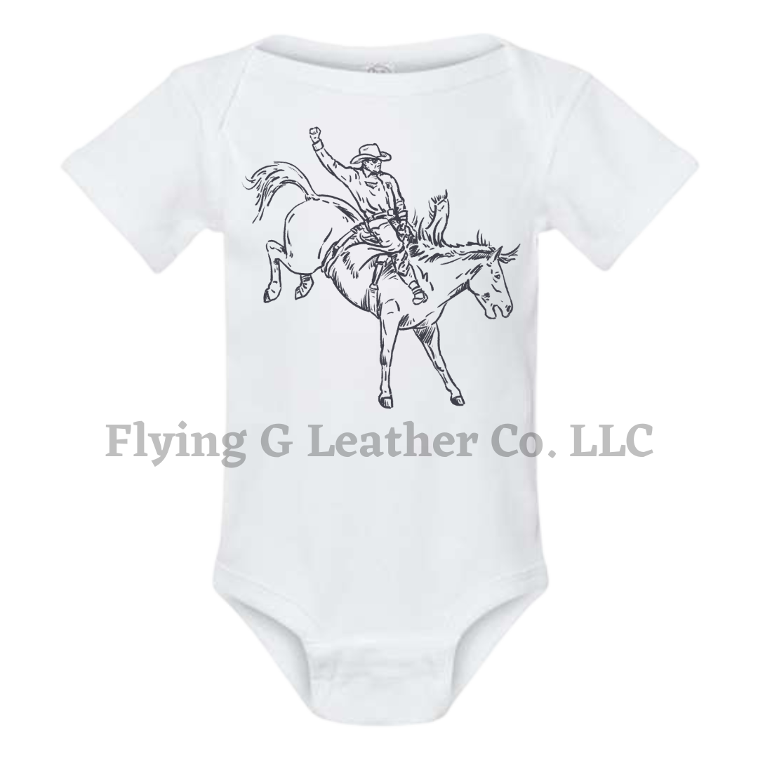 Bareback Sketch Onesie/Tee - White