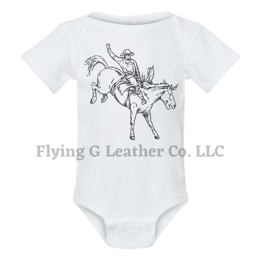 Bareback Sketch Onesie/Tee - White