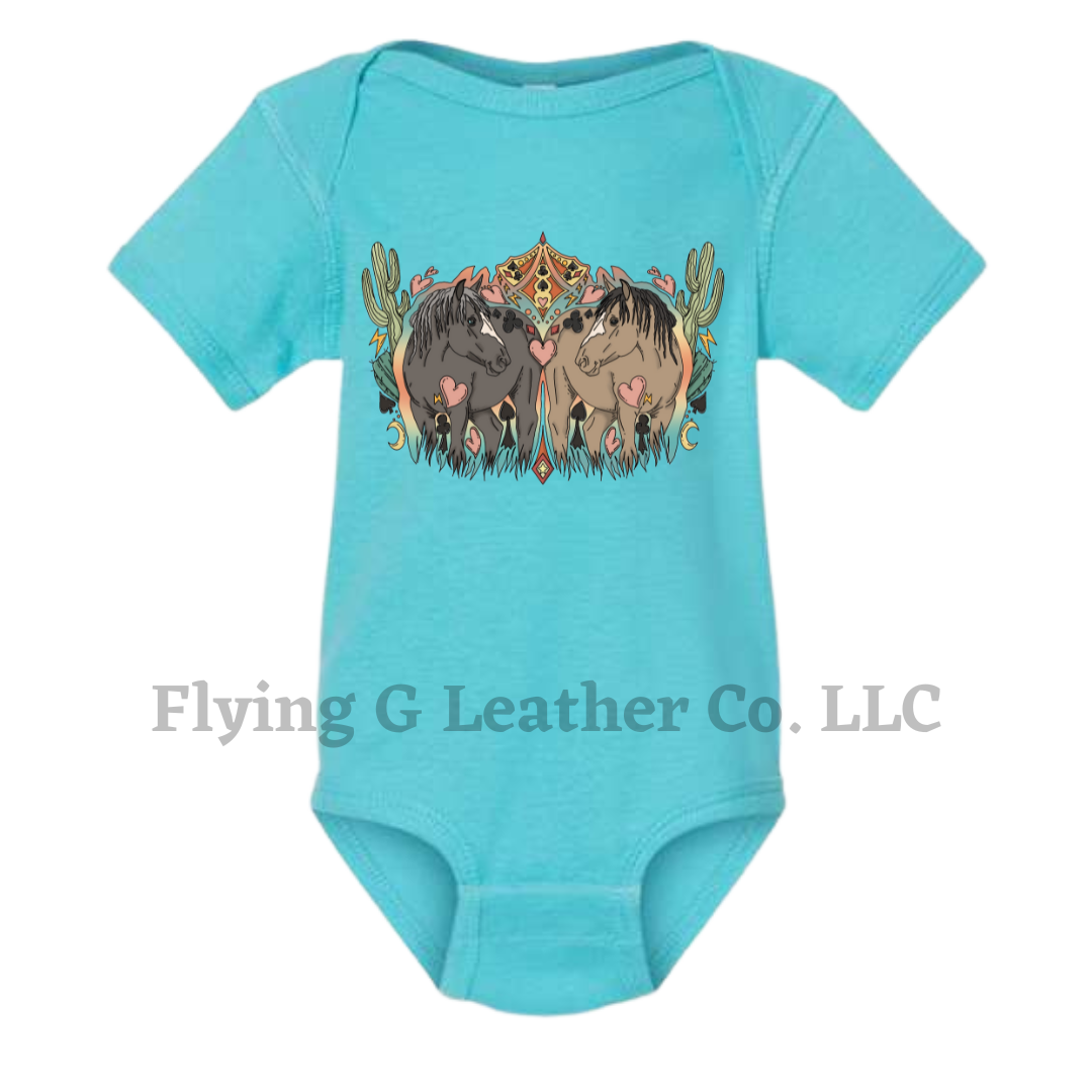 Horse Suits Onesie/Tee - Turquoise