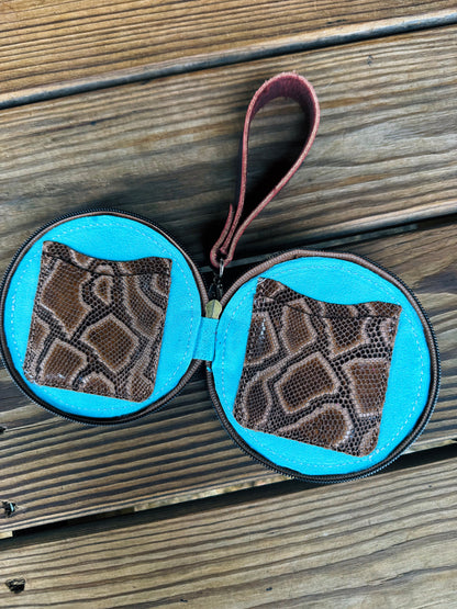Mini Round Wallet w/ Strap