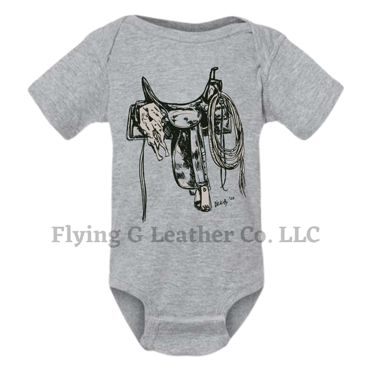 Saddle Up Onesie/Tee - Gray