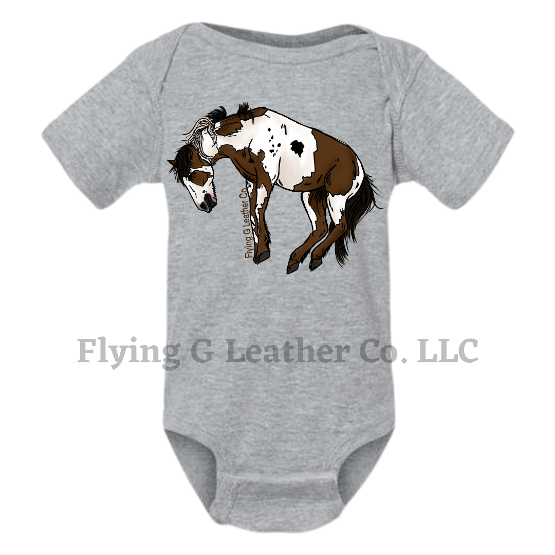 Paint Bronc Onesie/Tee - Gray