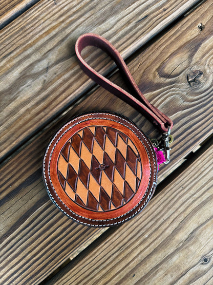 Mini Round Wallet w/ Strap