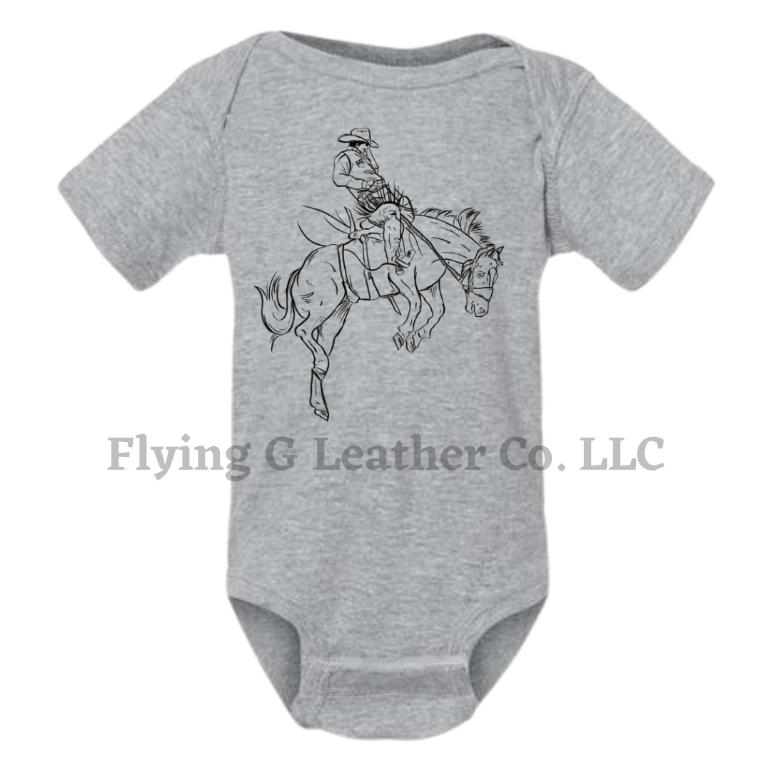 Saddle Bronc Onesie/Tee - Gray