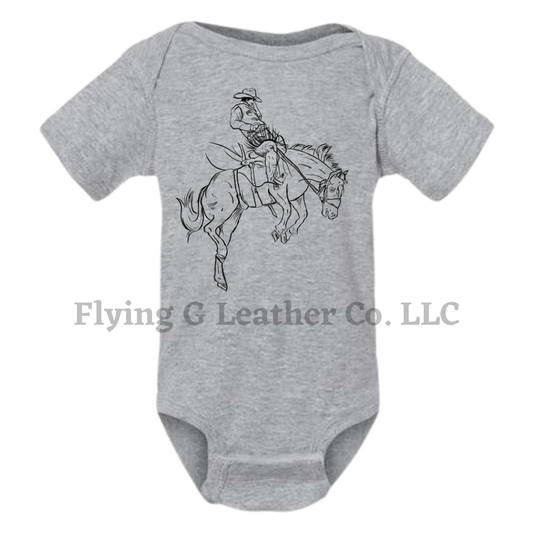 Saddle Bronc Onesie/Tee - Gray