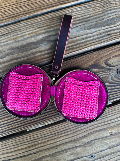 Mini Round Wallet w/ Strap