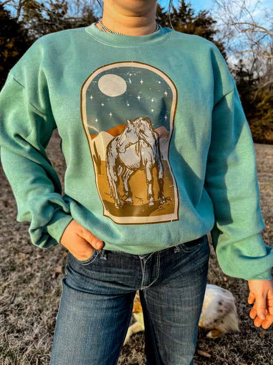 Starry Night Cropped Crew