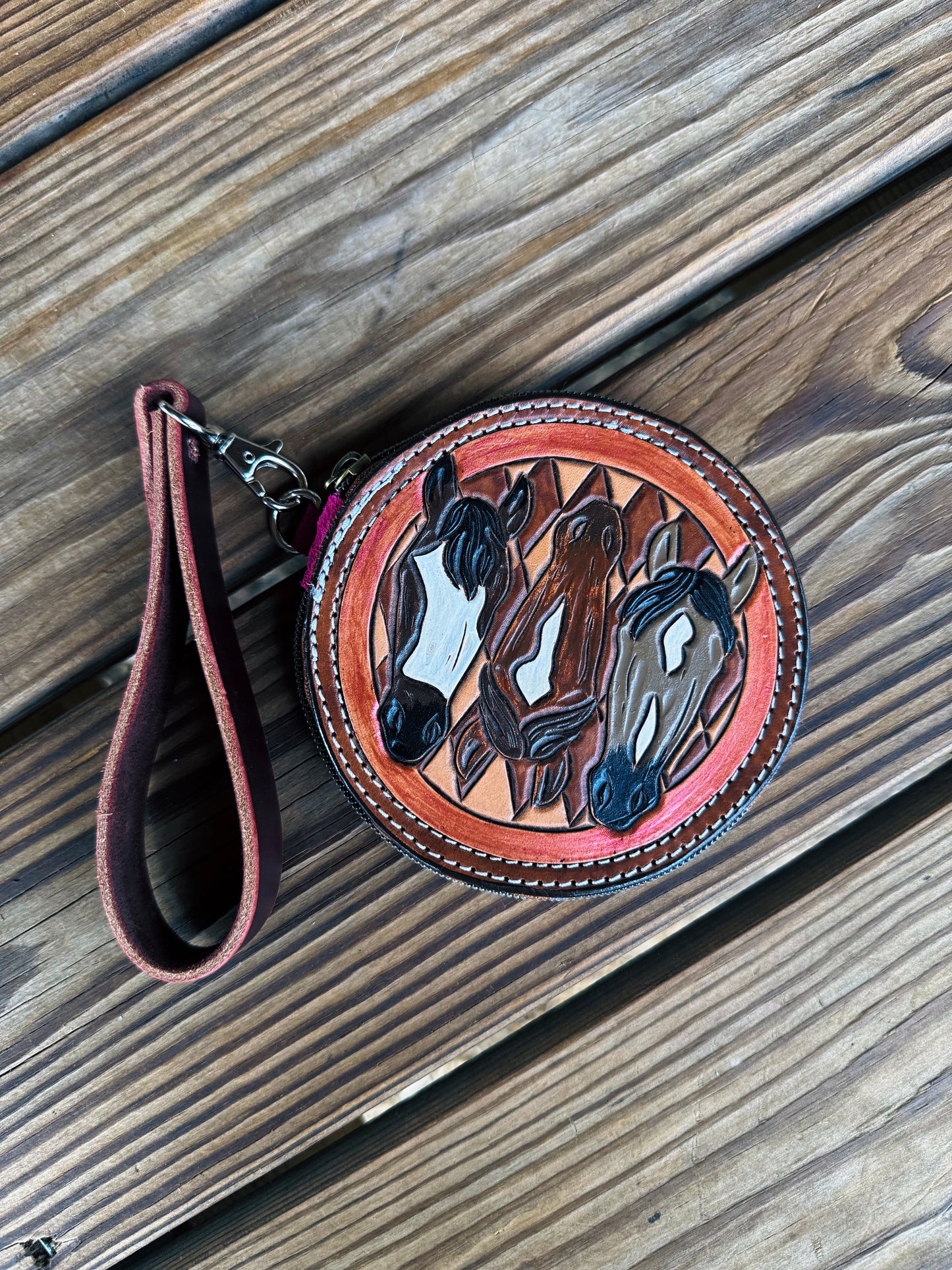 Mini Round Wallet w/ Strap