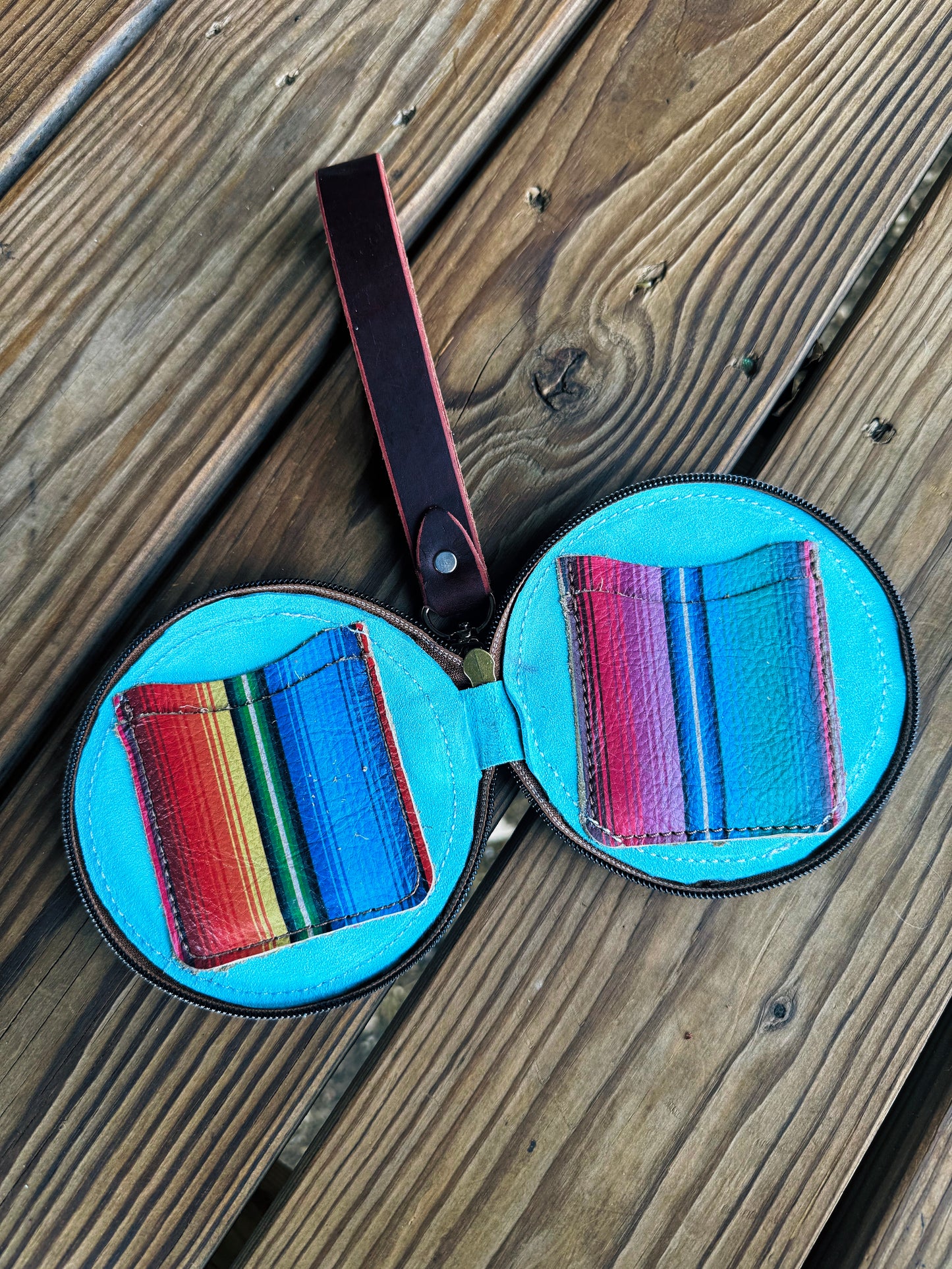 Mini Round Wallet w/ Strap