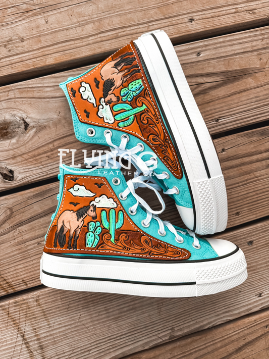 Buckskin Cactus High-Top Shoes - 7 Women’s