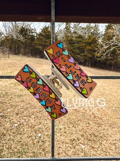 Candy Heart Cowboy Hair Clips