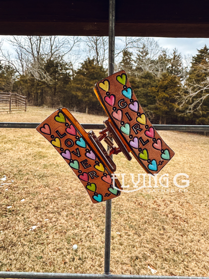 Candy Heart Cowboy Hair Clips