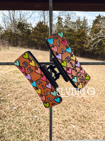 Candy Heart Cowboy Hair Clips