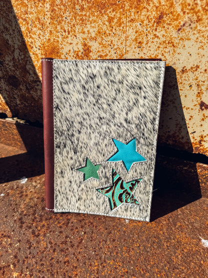 Bible/Notebook Cover - Cowhide Stars