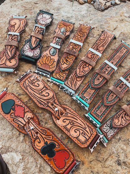 CUSTOM HAND-TOOLED WATCHBAND