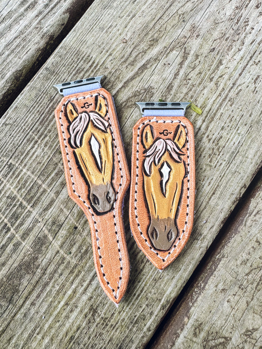 Golden Horse Face Watchband - 38/40/41mm