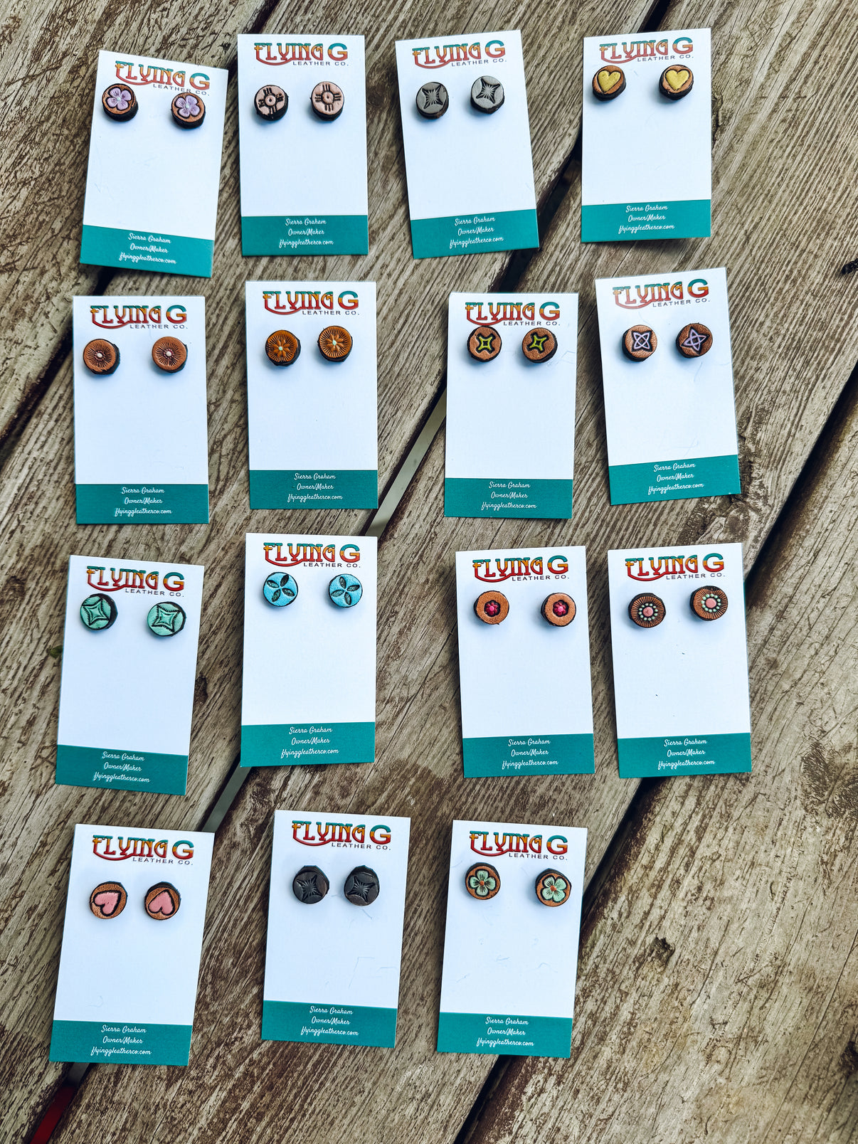 Stamped Stud Earrings – Flying G Leather Co. LLC