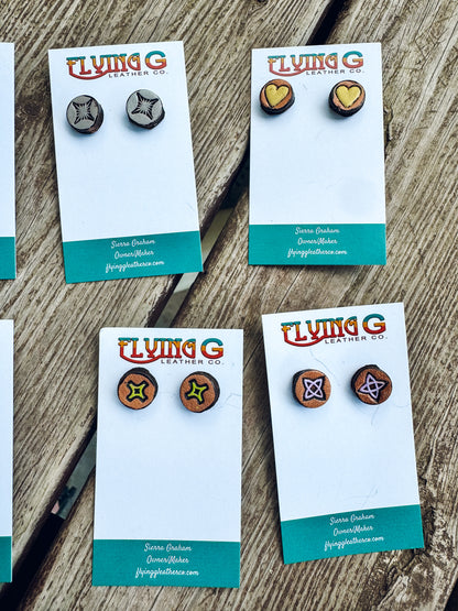 Stamped Stud Earrings