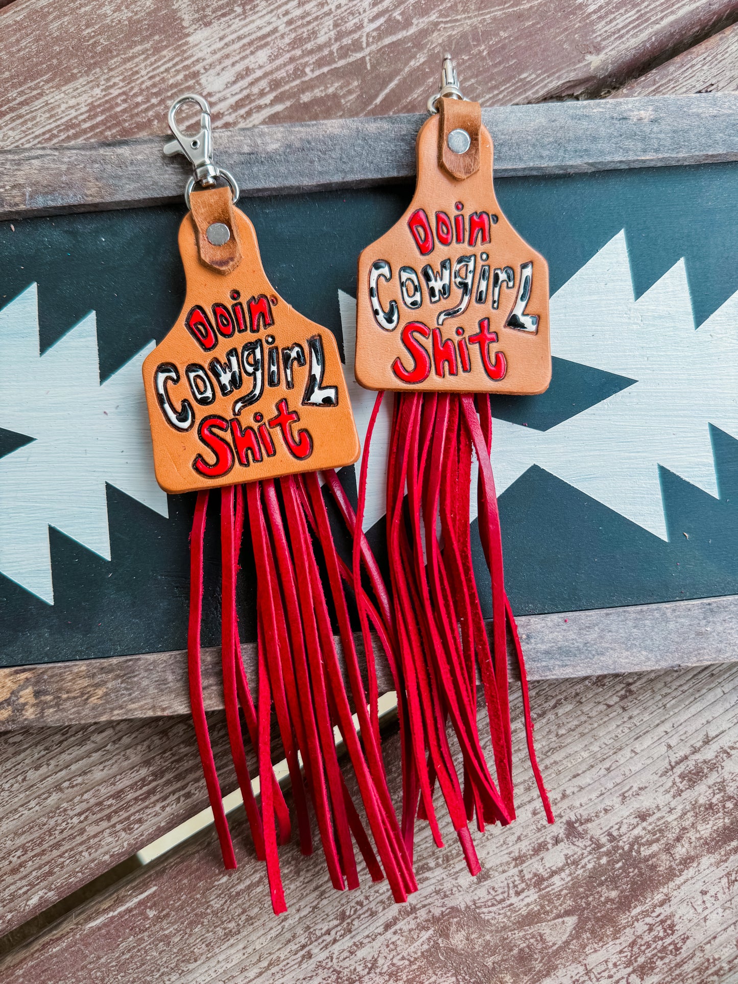 Red Cowgirl Sh*t Keychains - Ready to Ship