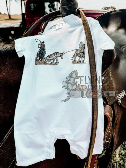 Team Roper Shortie Romper - White