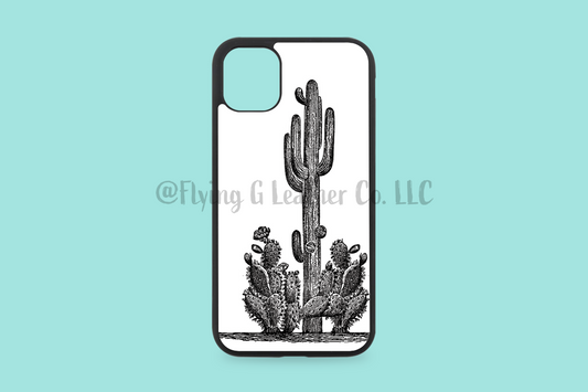 B&W Cactus Phone Case