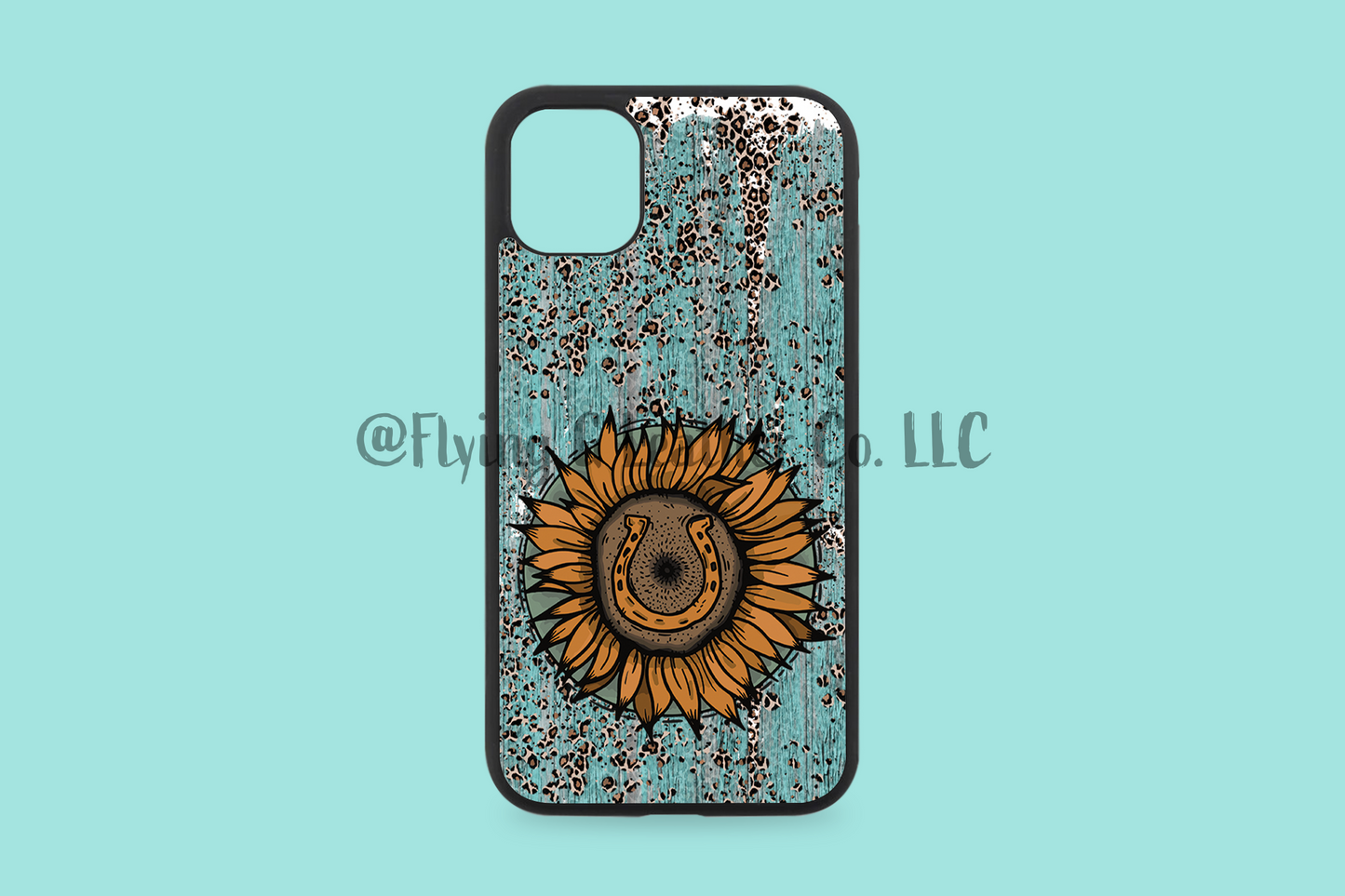 Sunflower Turquoise Cowhide Phone Case